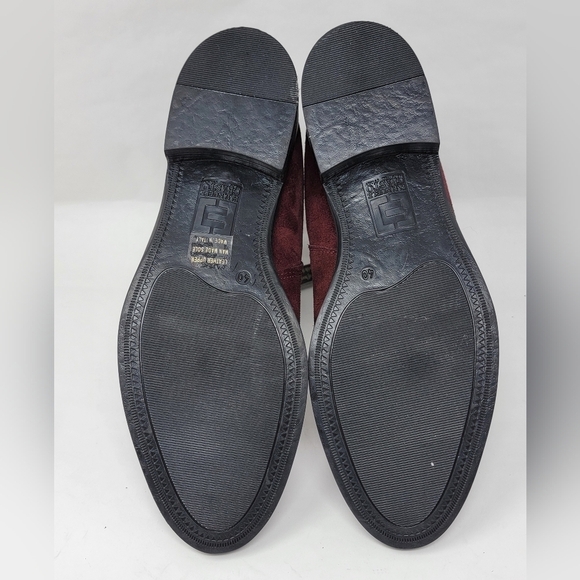 Emanuele Crasto Women's Sz 40 Mid Calf Burgundy Leather Boots Made In Italy New - Picture 7 of 9